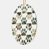 Camo Pattern Dog Paw Print Keramisch Ornament (Links)