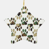 Camo Pattern Dog Paw Print Keramisch Ornament (Voorkant)