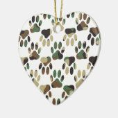 Camo Pattern Dog Paw Print Keramisch Ornament (Links)
