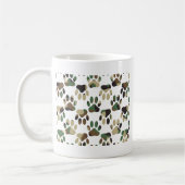 Camo Pattern Dog Paw Print Koffiemok (Links)