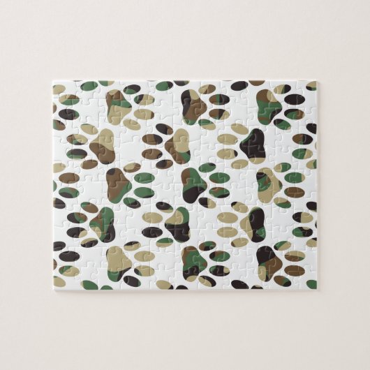 Camo Pattern Dog Paw Print Legpuzzel (Horizontaal)