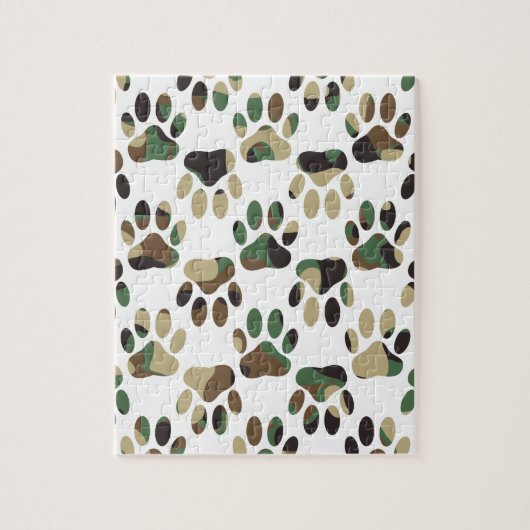Camo Pattern Dog Paw Print Legpuzzel (Verticaal)
