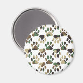 Camo Pattern Dog Paw Print Magneet (Voorkant / Achterkant)