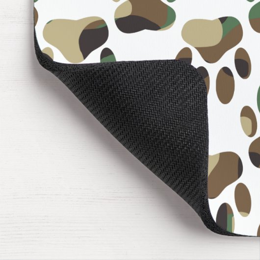 Camo Pattern Dog Paw Print Muismat (Hoek)