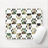 Camo Pattern Dog Paw Print Muismat (Met muis)