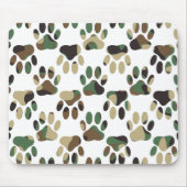 Camo Pattern Dog Paw Print Muismat (Voorkant)
