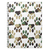 Camo Pattern Dog Paw Print Notitieboek (Voorkant)