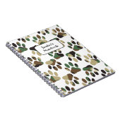 Camo Pattern Dog Paw Print Notitieboek (Rechterzijde)