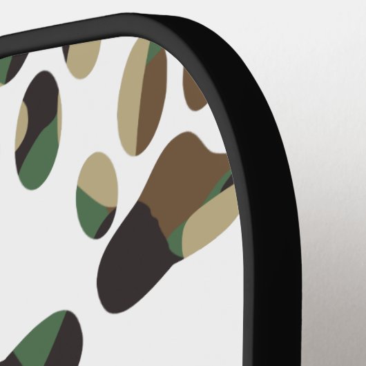 Camo Pattern Dog Paw Print Pickleball Paddle (Links Detail)