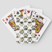 Camo Pattern Dog Paw Print Pokerkaarten (Achterkant)