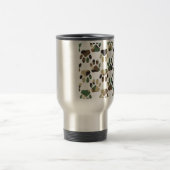 Camo Pattern Dog Paw Print Reisbeker (Center)