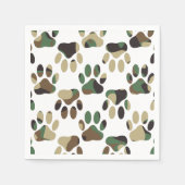 Camo Pattern Dog Paw Print Servet (Voorkant)