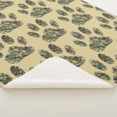 Camo Pattern Dog Paw Print Sherpa Deken (3/4)