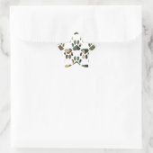 Camo Pattern Dog Paw Print Ster Sticker (Tas)