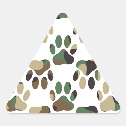 Camo Pattern Dog Paw Print Sticker (Voorkant)
