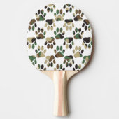 Camo Pattern Dog Paw Print Tafeltennisbatje (Voorkant)