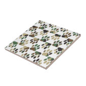 Camo Pattern Dog Paw Print Tegeltje (Zijkant)