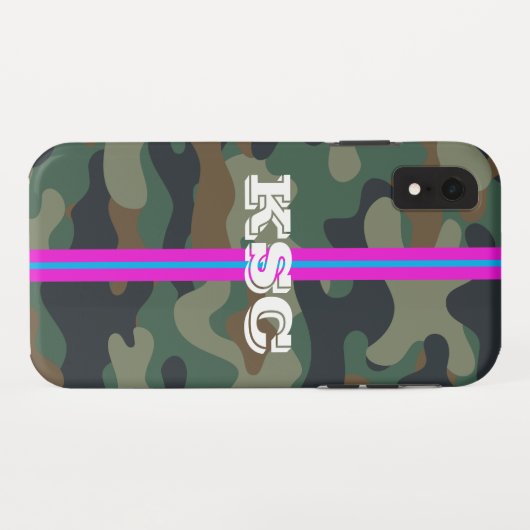 Camo Pattern-draagtas met roze tas Case-Mate iPhone Case (Achterkant (horizontaal))