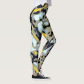 Camo Pattern - Geel White Beige Blue Black Leggings (Rechts)