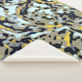 Camo Pattern - Geel White Beige Blue Black Sherpa Deken (3/4)