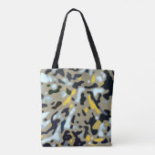Camo Pattern - Geel White Beige Blue Black Tote Bag (Achterkant)