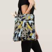 Camo Pattern - Geel White Beige Blue Black Tote Bag (Dichtbij)