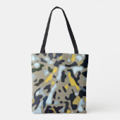 Camo Pattern - Geel White Beige Blue Black Tote Bag (Achterkant)