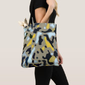 Camo Pattern - Geel White Beige Blue Black Tote Bag (Dichtbij)