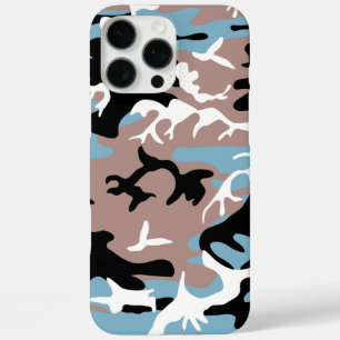 Camo Pattern - Grayish Red Blue Black iPhone 16 Pro Max Hoesje