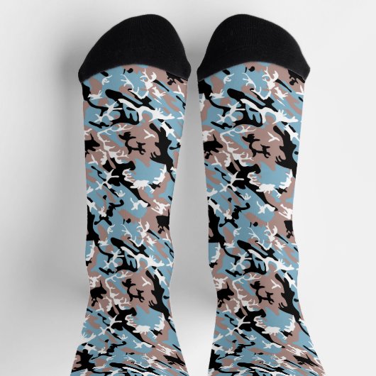Camo Pattern - Grayish Red Blue Black Sokken (Top)