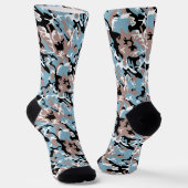 Camo Pattern - Grayish Red Blue Black Sokken (Gebogen)