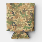 Camo Pattern - Groen Oranje Bruin Zwart Blikjeskoeler (Voorkant)