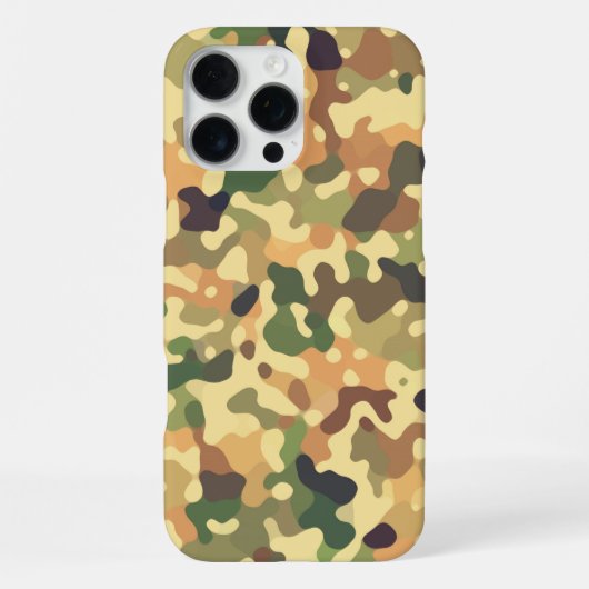 Camo Pattern - Groen Oranje Bruin Zwart iPhone Hoesje (Achterkant)