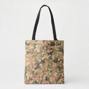 Camo Pattern - Groen Oranje Bruin Zwart Tote Bag