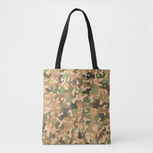Camo Pattern - Groen Oranje Bruin Zwart Tote Bag (Voorkant)