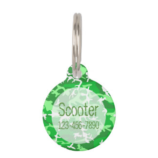 Camo Pattern Monogram Pet Name Tag Dog & Cat Huisdierpenning