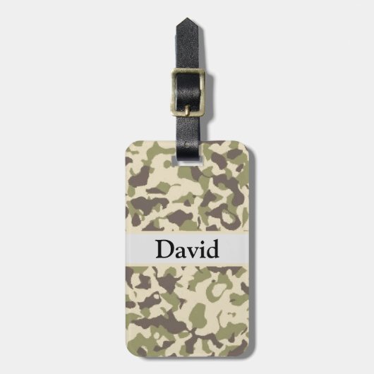 Camo Pattern Naam toevoegen Bagagelabel (Voorkant verticaal)