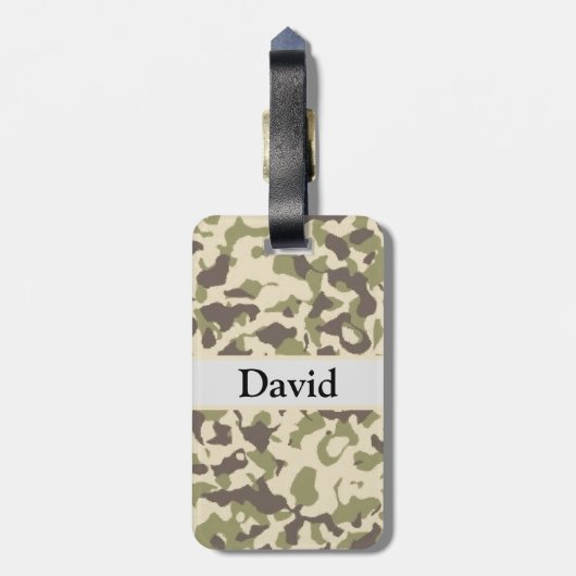 Camo Pattern Naam toevoegen Bagagelabel (Achterkant verticaal)