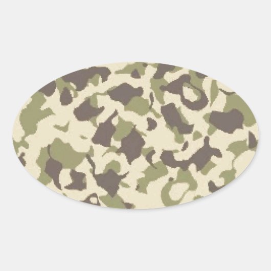Camo Pattern Ovale Sticker (Voorkant)