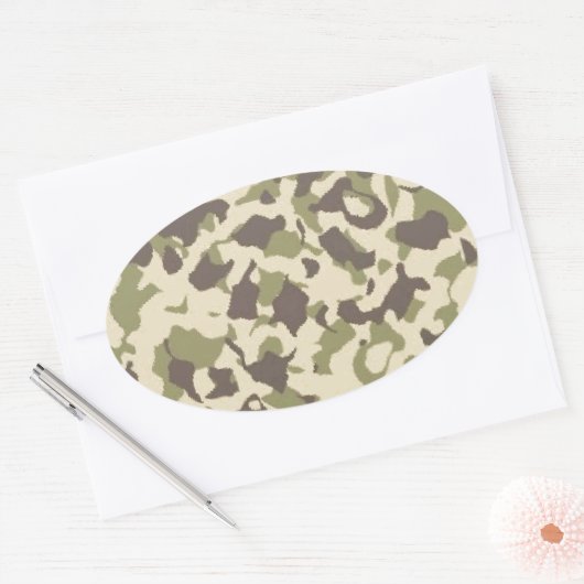 Camo Pattern Ovale Sticker (Envelop)