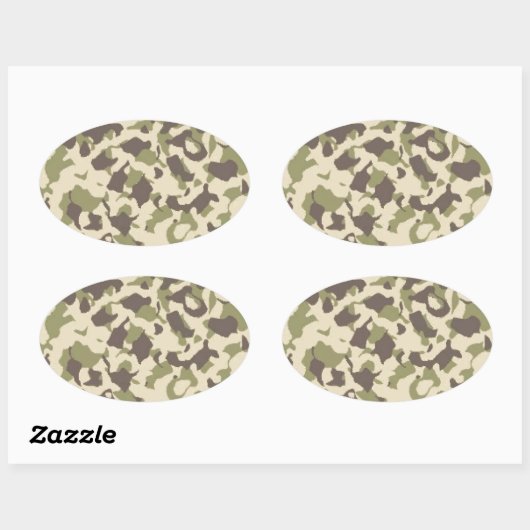 Camo Pattern Ovale Sticker (Vel)