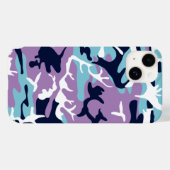Camo Pattern - Paarse marine Blue White Case-Mate iPhone Case (Achterkant (horizontaal))