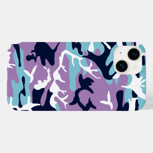 Camo Pattern - Paarse marine Blue White Case-Mate iPhone Case (Achterkant (horizontaal))