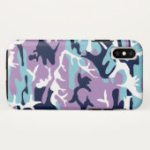 Camo Pattern - Paarse marine Blue White Case-Mate iPhone Case (Achterkant (horizontaal))