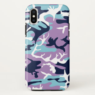 Camo Pattern - Paarse marine Blue White Case-Mate iPhone Case