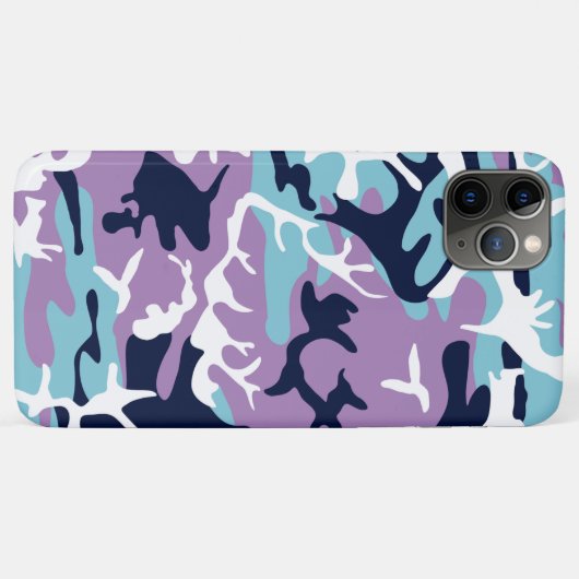 Camo Pattern - Paarse marine Blue White Case-Mate iPhone Case (Achterkant (horizontaal))