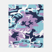 Camo Pattern - Paarse marine Blue White Fleece Deken (Voorkant)