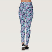 Camo Pattern - Paarse marine Blue White Leggings (Achterkant)