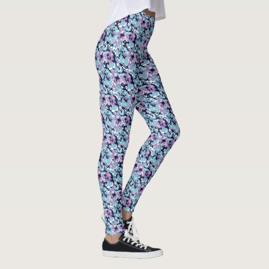 Camo Pattern - Paarse marine Blue White Leggings (Rechts)