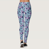 Camo Pattern - Paarse marine Blue White Leggings (Achterkant)